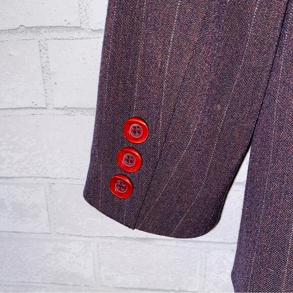 WOLFORD Germany $700 Burgundy Pinstripe Women’s Blazer EU 40 US 6 - Picture 12 of 15